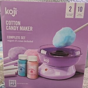 Purple Cotton Candy Maker Set with Sugars and Cones